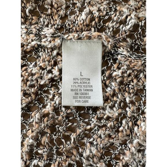 Dress Barn Womens Crochet Open Knit Three Quarter Sleeves Cardigan Sweater Sz L - Picture 8 of 9